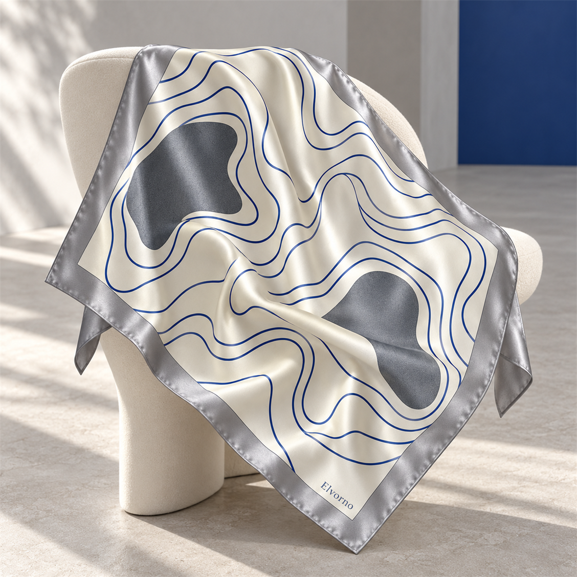 Elvorno Contour Line Square Scarf - main product view