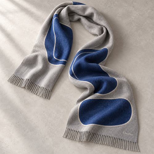 Elvorno Cobalt Curve Long Scarf - main product view