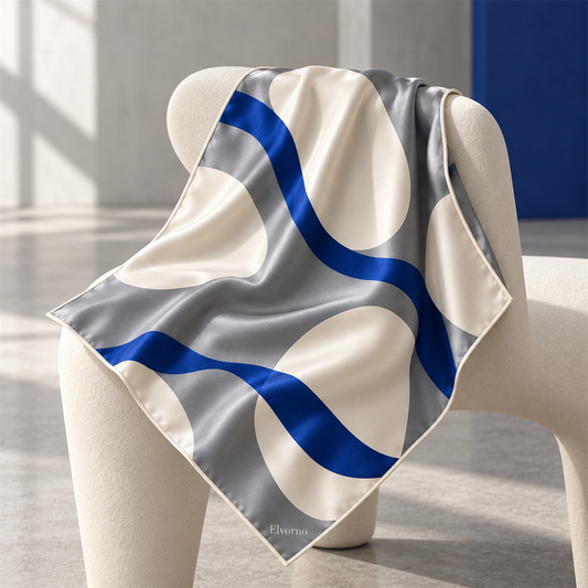 Elvorno Ribbon Wave Square Scarf - main product view