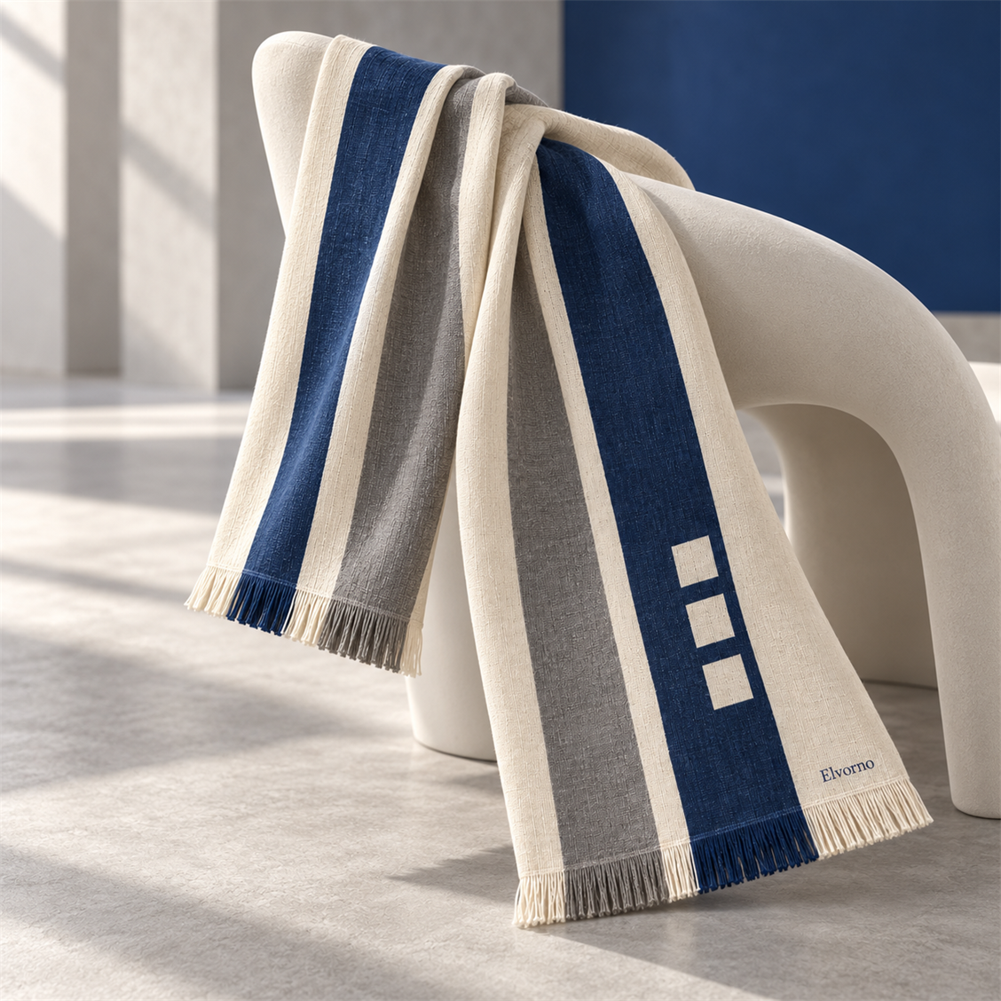 Elvorno Architectural Stripe Long Scarf - main product view