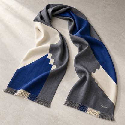 Elvorno Geometric Patch Long Scarf - main product view