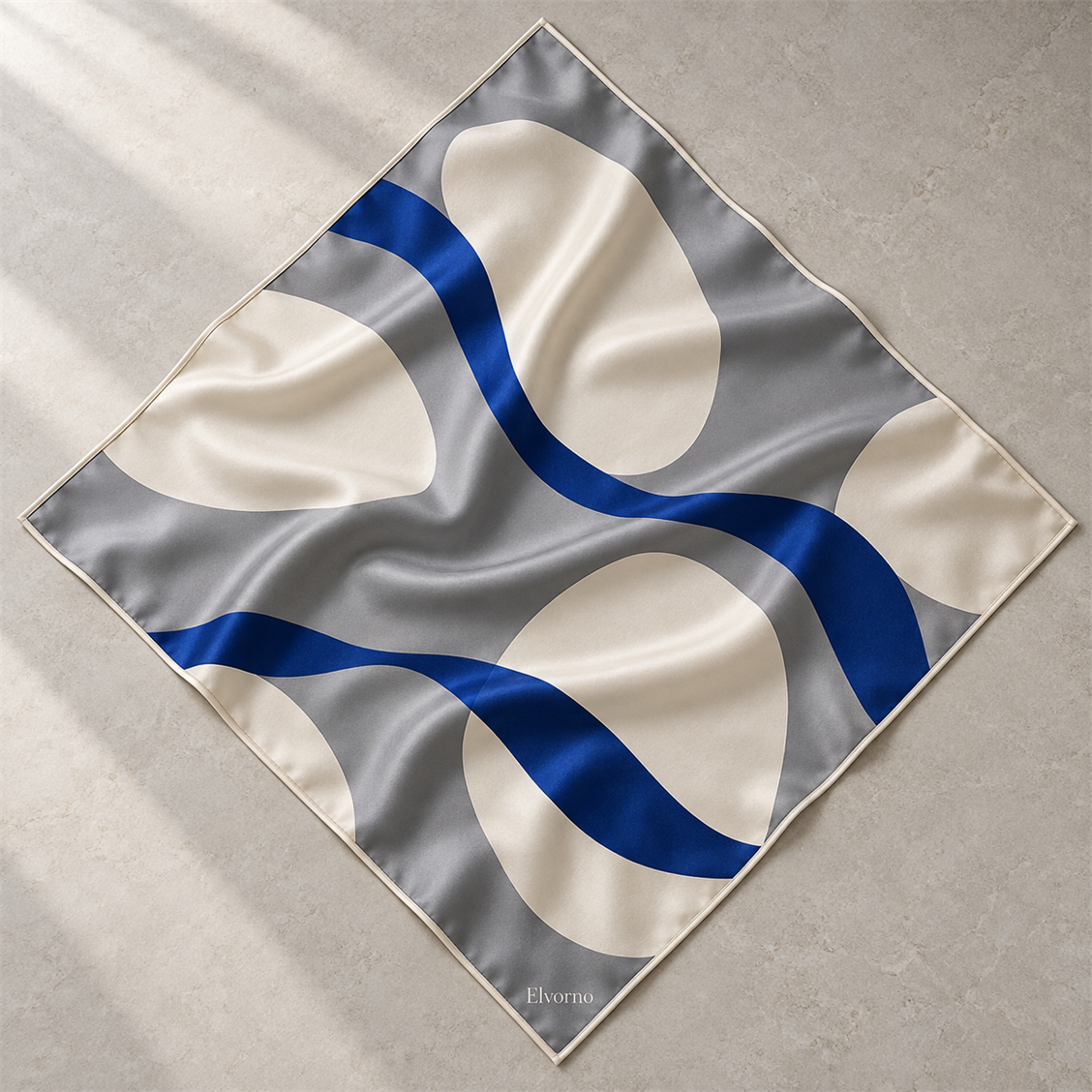 Elvorno Ribbon Wave Square Scarf - secondary product view