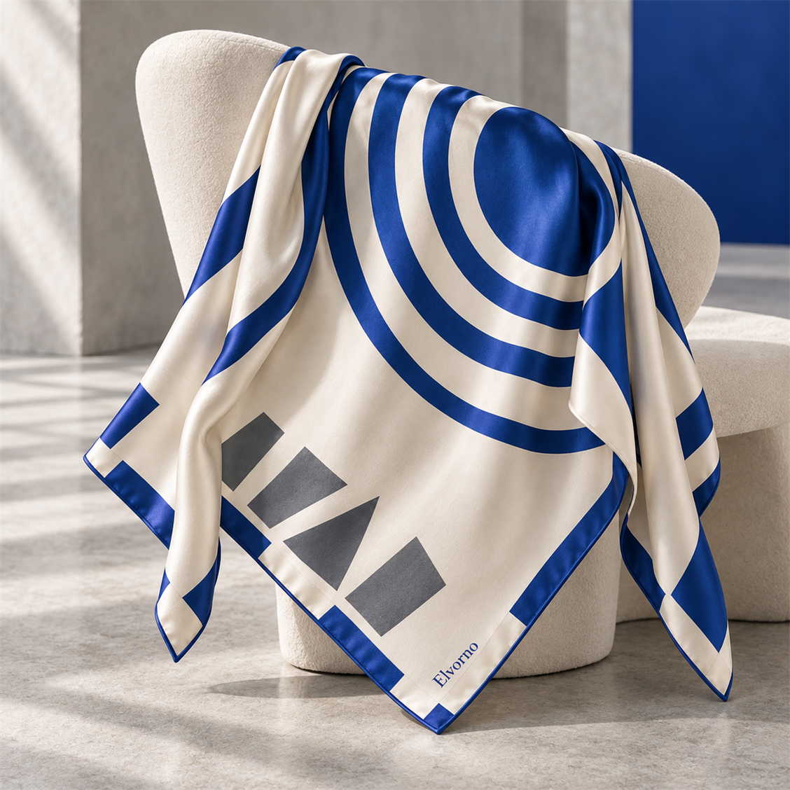 Elvorno Orbit Grid Square Scarf - secondary product view
