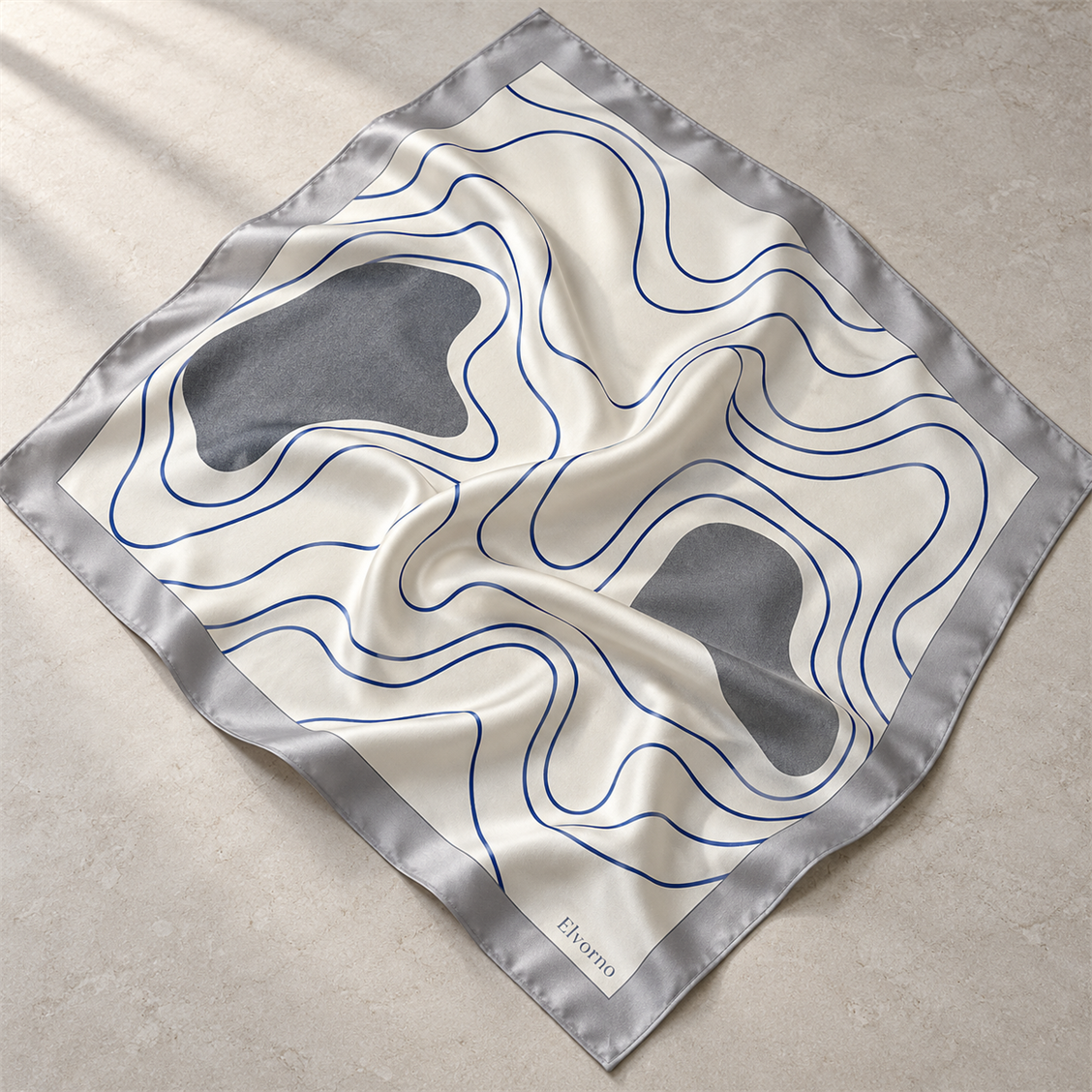 Elvorno Contour Line Square Scarf - secondary product view