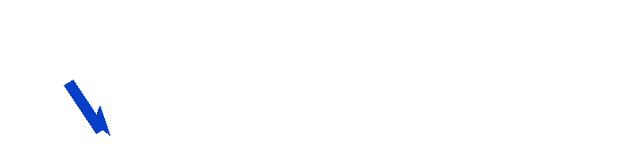Elvorno white wordmark with an abstract cobalt scarf loop