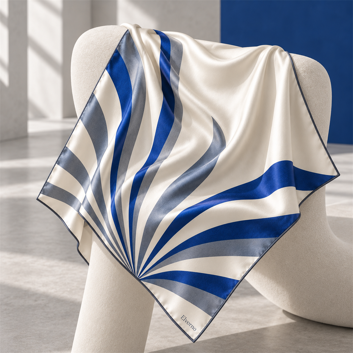Elvorno Fan Line Square Scarf - secondary product view